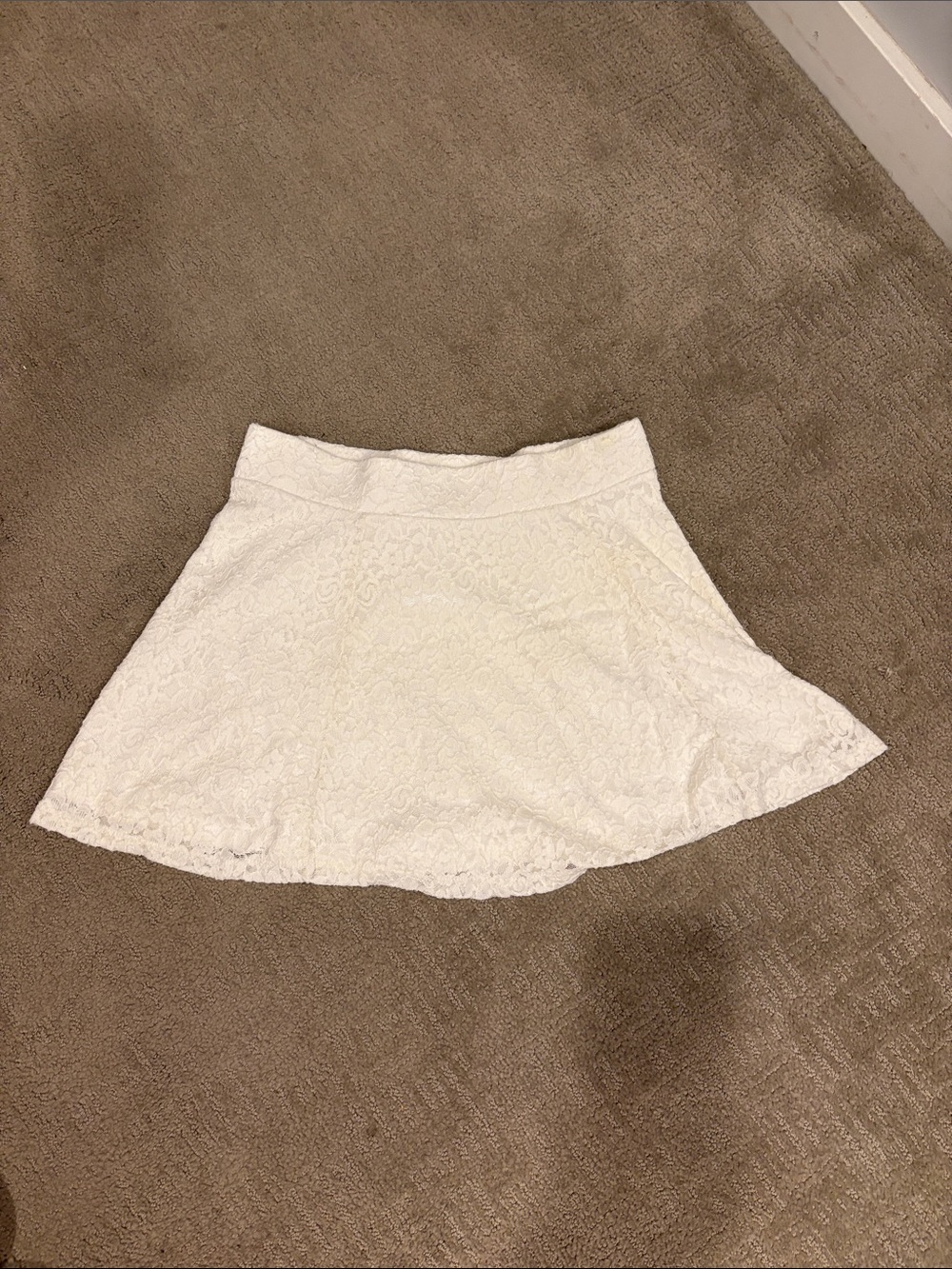 Ambiance White Lace Mini Skirt